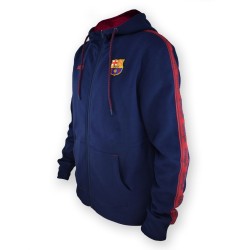 Sudadera con capucha y cremellera Fútbol Club Barcelona Essential blue tallas para adulto producto oficial 65% Algodón - 35% Pol