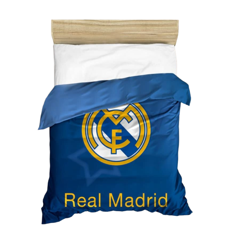 Real Madrid Copriletto, colcha, confortino para cama de 90cm tamaño 180x260 Exterior 100% poliéster. Interior 100% algodón