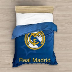 Real Madrid Copriletto, colcha, confortino para cama de 90cm tamaño 180x260 Exterior 100% poliéster. Interior 100% algodón