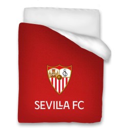 Sevilla Fútbol Club Copriletto, colcha, confortino para cama de 90cm tamaño 180x260 Exterior poliéster. Interior algodón