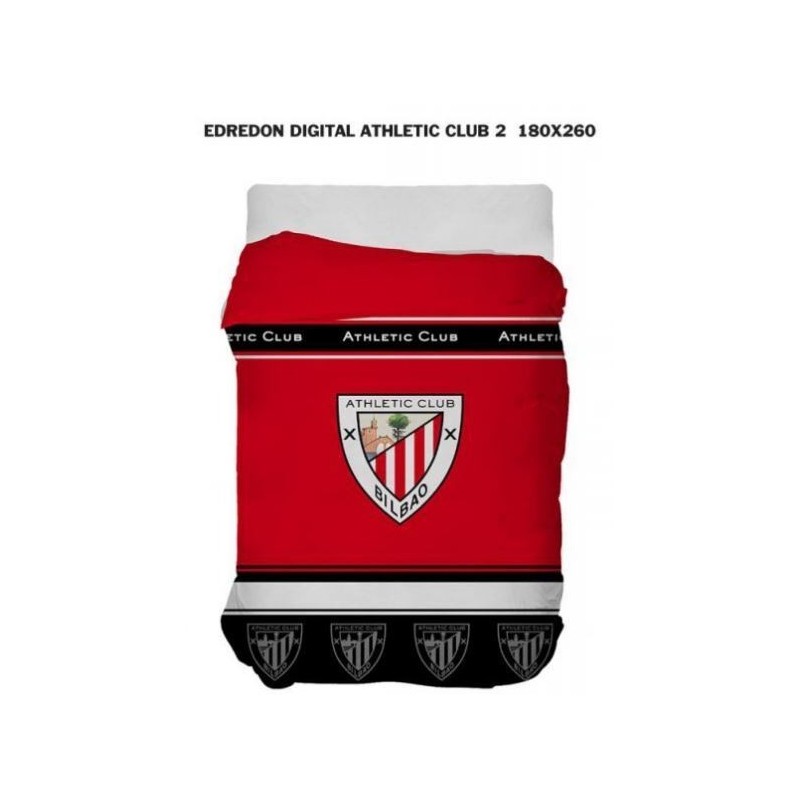 Athletic Club Bilbao dredon con relleno para cama de 90cm tamaño 180x260 Ext 100% poliéster. Int 100% algodón