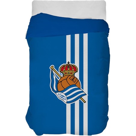 Real Sociedad Copriletto, colcha, confortino para cama de 90cm tamaño 180x260 Ext 100% poliéster. Int 100% algodón