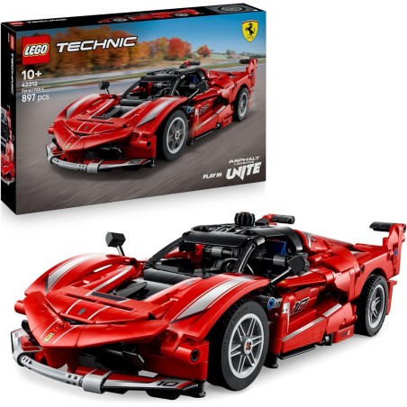 LEGO 42212 Technic Ferrari FXX K - Coche de Carreras Motor V12, Diferencial y Pistones Móviles edad +10 años