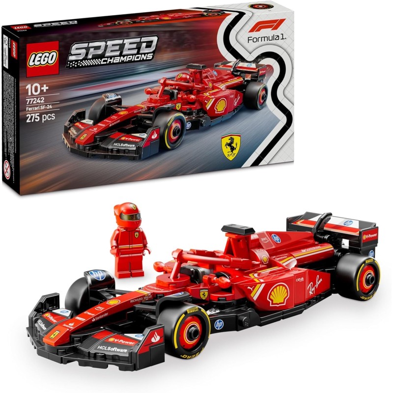 LEGO 77242 Speed Champions Ferrari SF-24 F1 con una Minifigura de Piloto edad +10 años