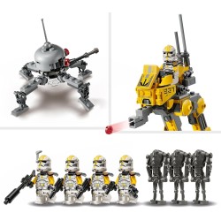LEGO Star Wars 75431 Pack de Combate: Soldados Clon del 327 Cuerpo Estelar con 4 Minifiguras, 3 Droides y AT-RT - edad 7+ Años