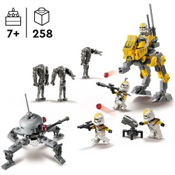 LEGO Star Wars 75431 Pack de Combate: Soldados Clon del 327 Cuerpo Estelar con 4 Minifiguras, 3 Droides y AT-RT - edad 7+ Años