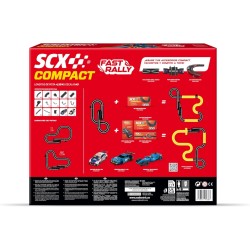 SCALEXTRIC - Circuito Compact - Pista de Carreras Completa - 2 Coches Incluidos - Escala 1:43 Circuito CompactFast Rally
