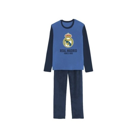 Pijama Real Madrid infantil tejido coralina composición poliester producto oficial presentado en caja