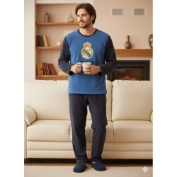Pijama Real Madrid aulto tejido coralina composición poliester producto oficial presentado en caja
