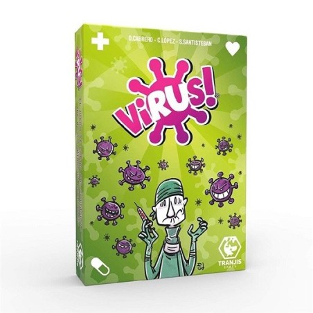 Juego de cartas Virus!. Contiene 68 cartas + 2 personalizables. De 2 a 6 jugadores.