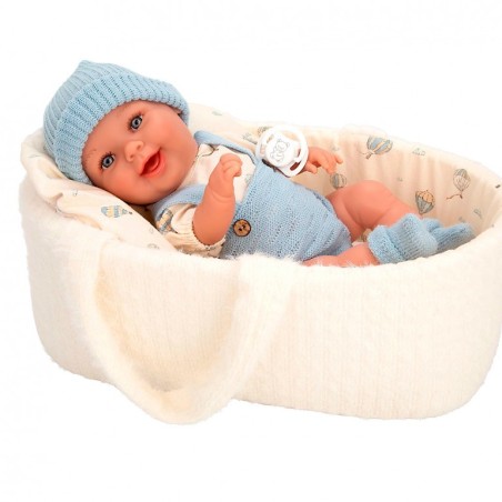 Muñeco bebé Gadi con capazo azul 33cm Elegance Muñecas Arias edad +3 años