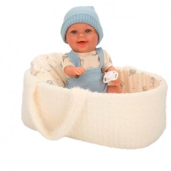 Muñeco bebé Gadi con capazo azul 33cm Elegance Muñecas Arias edad +3 años