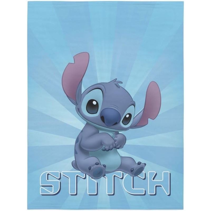 Manta coralina de Lilo y Stitch azul tamaño Composición: 100% Poliester Gramaja 190Gsm Tamaño 100x140cm producto oficial