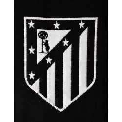 Bufanda Club Atlético de Madrid fondo negro escudos blancos laterales tamaño 150x20cm producto oficial.