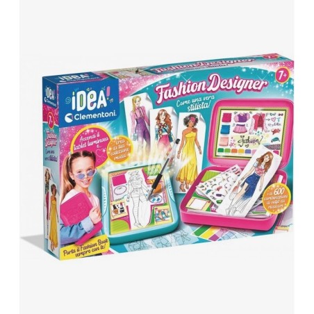 Fashion Designer-Juego Dibujo, Pizarra con luz, Pintar y Crear Looks. Incluye bocetos, edad +7 años