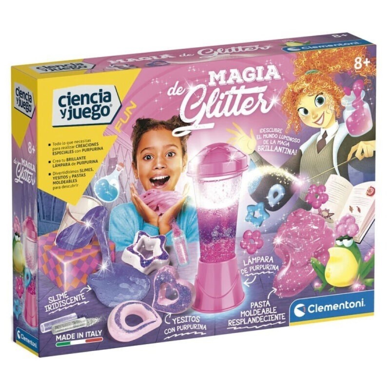 Juego científico Magia Glitter Experimentos Coloridos edad +8 años de Clementoni