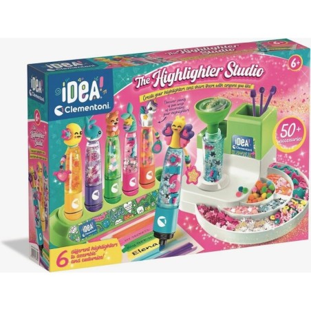 Highlighter Lab, Un creativo y original laboratorio que permite montar simpatiquísimos subrayadores edad +6 años Clementoni