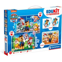 Edukit 4 En 1 Paw Patrol - Juego Educativo Que Incluye Un Puzzle De 30 Piezas, Un Puzzle De 48 Piezas, Juego De Memoria Y 6 Cubo