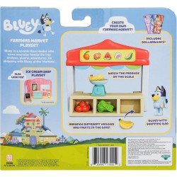 Bluey Set de Juego del Mercado de Frutas y Verduras, Incluye una Figura articulada edad +3 años