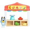 Bluey Set de Juego del Mercado de Frutas y Verduras, Incluye una Figura articulada edad +3 años