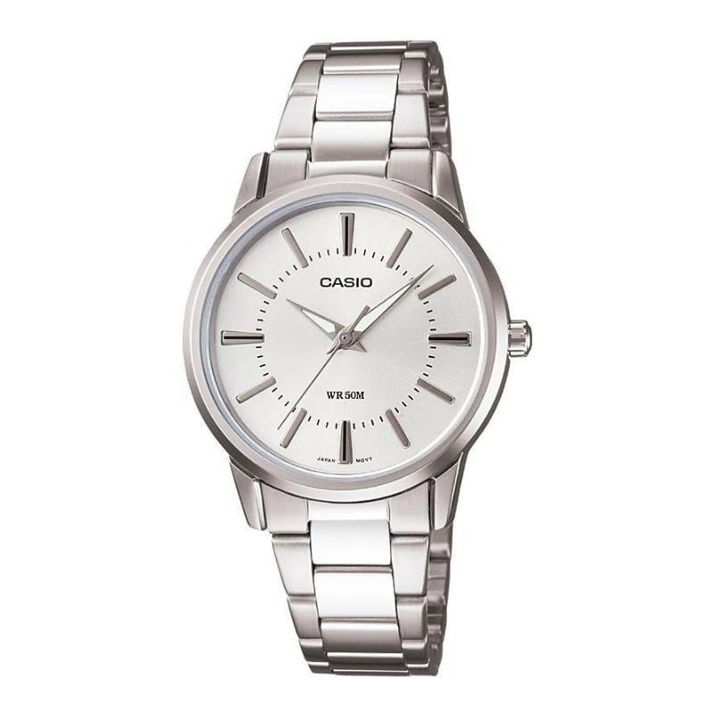 Reloj Casio Señora LTP-1303D-7A correa metal plateada esfera plateada