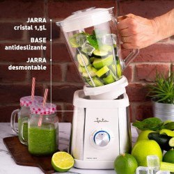 Jata BT797 Batidora de Vaso 1300 W, Capacidad 1,5 L, Cuchilla Dentada de Acero Inox 2 Velocidades