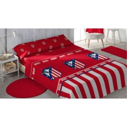 Juego sábana térmica coralina Atlético de Madrid 3 Piezas sábana, bajera y funda de almohada para cama 135cm producto oficial