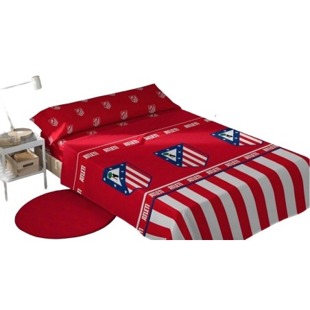 Juego sábanas térmicas coralina Atlético de Madrid 3 Piezas sábana, bajera y funda de almohada para cama 150cm producto oficial