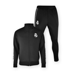 Chándal Real Madrid dos piezas chaqueta y pantalón negro blakc Elite tallas infantil producto oficial