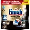 Finish Ultimate Plus Infinity Shine, Pastillas para el Lavavajillas, limpieza y brillo intensivos, y protección del cristal, 146
