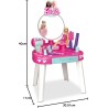 Barbie Tocador con luz y sonido con 12 accesorios, edad +3 años no incluye muñeca. 30x11x40cm