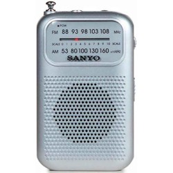 SANYO KS112P Radio Analógica de Bolsillo Am/FM antena telescópica altavoz y entrada auriculares