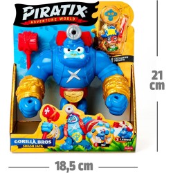 PIRATIX Smash Jack – Gorila articulado Que golpea verticalmente y con un Disparador. Incluye 1 Gorila, 1 Piratix Exclusivo, 1 Te