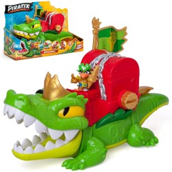 PIRATIX King Croc –Cocodrilo articulado,para capturar Piratix y con un cofre para guardar tesoros.