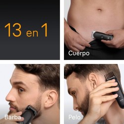 Braun Recortadora AIO5565, 13en1 Para Barba, Pelo, Orejas, Nariz y Cuerpo, 120 Min, Cortapelos Hombre