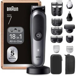 Braun Recortadora Series 7 AIO7585, 18en1 Para Barba, Pelo, Orejas, Nariz y Cuerpo, 120 Min