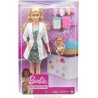 Barbie Doctora pediatra, Muñeca rubia con bebé de juguete y accesorios de consulta Mattel GVK03 edad +3 años