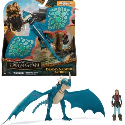 Dreamworks Dragons - Pack Figura Dragón y Vikingo: Nader Mortífero y Astrid de Cómo Entrenar a Tu Dragón edad +4