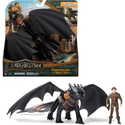 Dreamworks Dragons - Pack Figura Dragón y Vikingo: Desdentao y Hipo de Cómo Entrenar a Tu Dragón edad +4años
