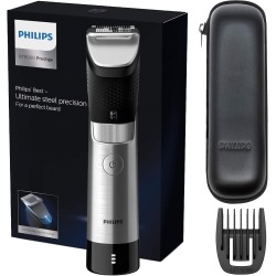 Philips Recortadora de Barba, 30 Posiciones de Longitud, Resistente al agua, 120 min de autonomia, Funda, BT9810/15