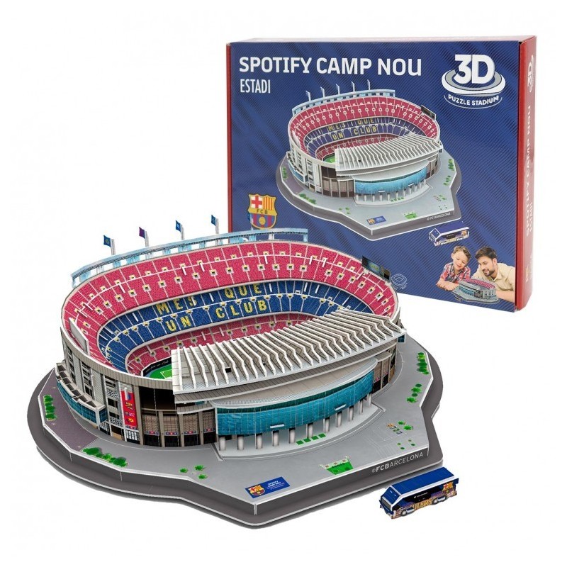 Maqueta puzzle estio Spotify Camp Nou 3D Fútbol Club Barcelona producto oficial tamaño 12x37,5x40cm