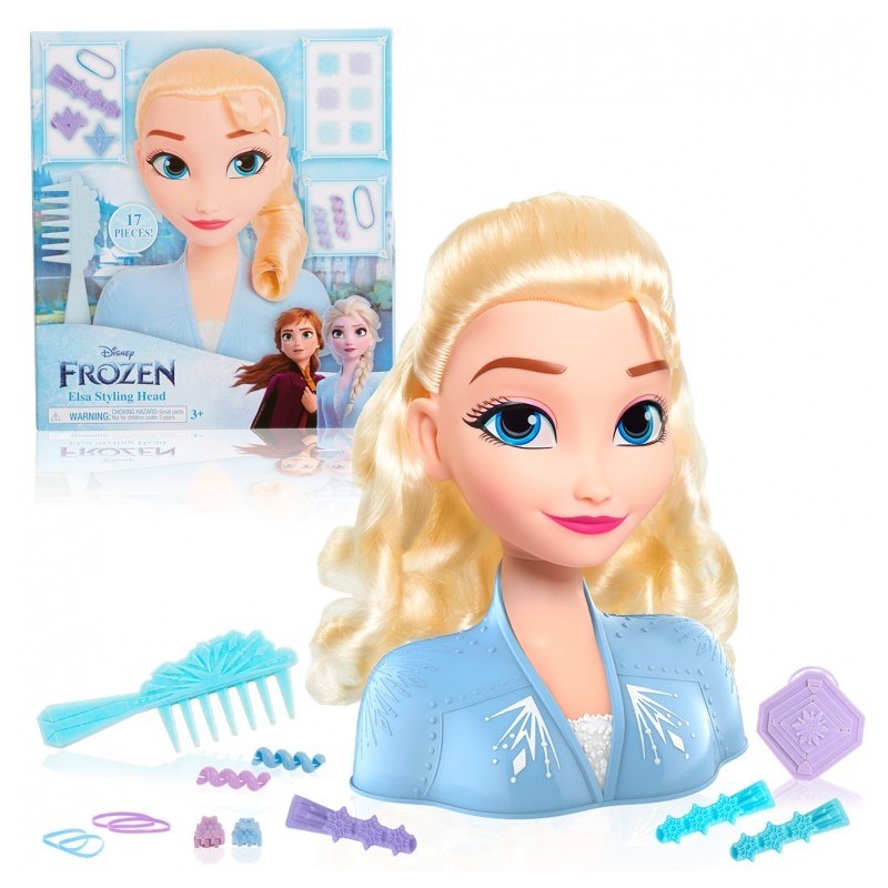 Cabeza para Peinados Disney’s Frozen 2 Elsa busto,con 17 Accesorios para Ponerse en el Pelo edad +3