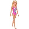 Barbie - Muñeca Fashionista, Playera con bañador Rubia Mattel DWK00 edad +3 años
