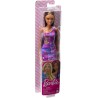 Muñeca Barbie básica morena pelo largo liso con vestido morado Mattel edad +3 años HGM57
