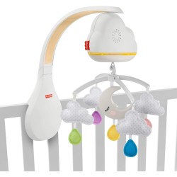 Fisher-Price Móvil Nubes y Lunas, Juguete de Cuna proyector para bebé recién Nacido Mattel GRP99