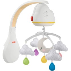 Fisher-Price Móvil Nubes y Lunas, Juguete de Cuna proyector para bebé recién Nacido Mattel GRP99