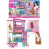Barbie Casa de muñecas Malibú plegable 2 pisos con 6 habitaciones y muebles, 30 accesorios, +3 años Mattel HCD50