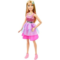Barbie Muñeca Grande, 71 cm de Alto, con Vestido Rosa y Accesorios de Moda, +3 años Mattel HJY02