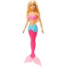 Muñeca Barbie Fantasía Sirena Aleta Rosa pelo liso rubio y largo Mattel HGR05 edad +3años