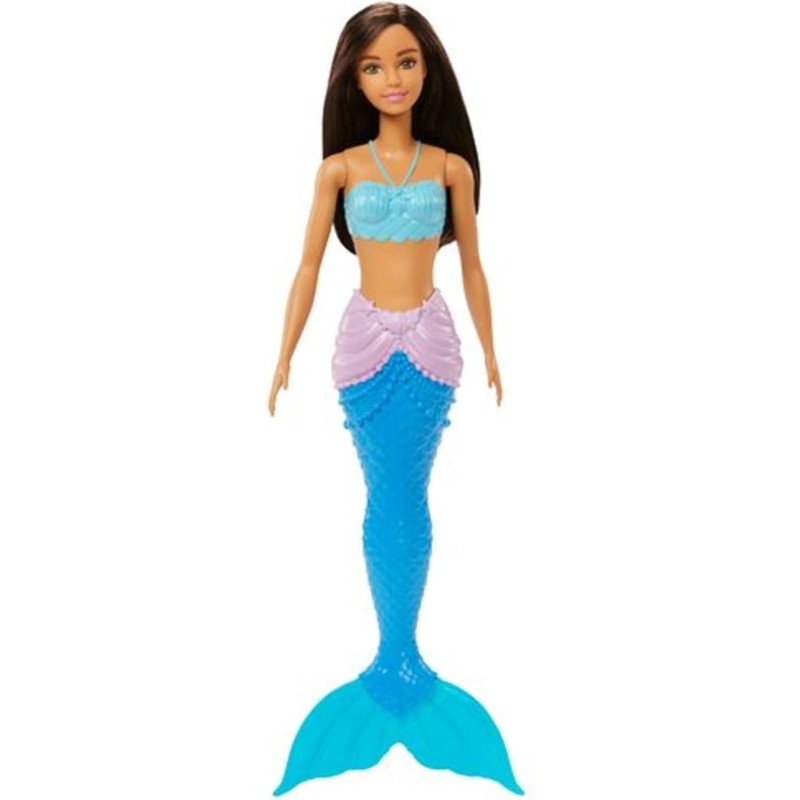 Muñeca Barbie Fantasía Sirena Aleta azul pelo liso moreno y largo Mattel HGR07 edad +3años